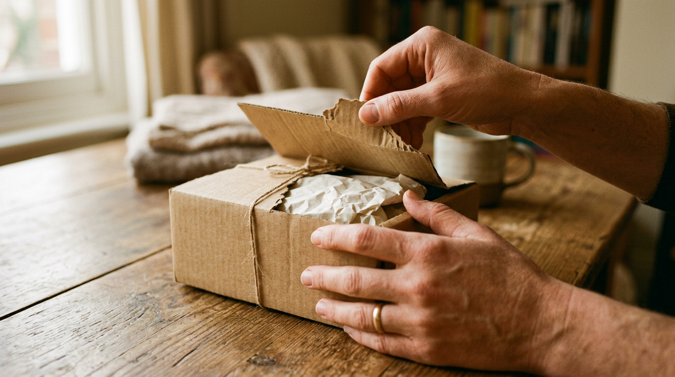 情境：拆開紙箱時，多一點被接住的感覺